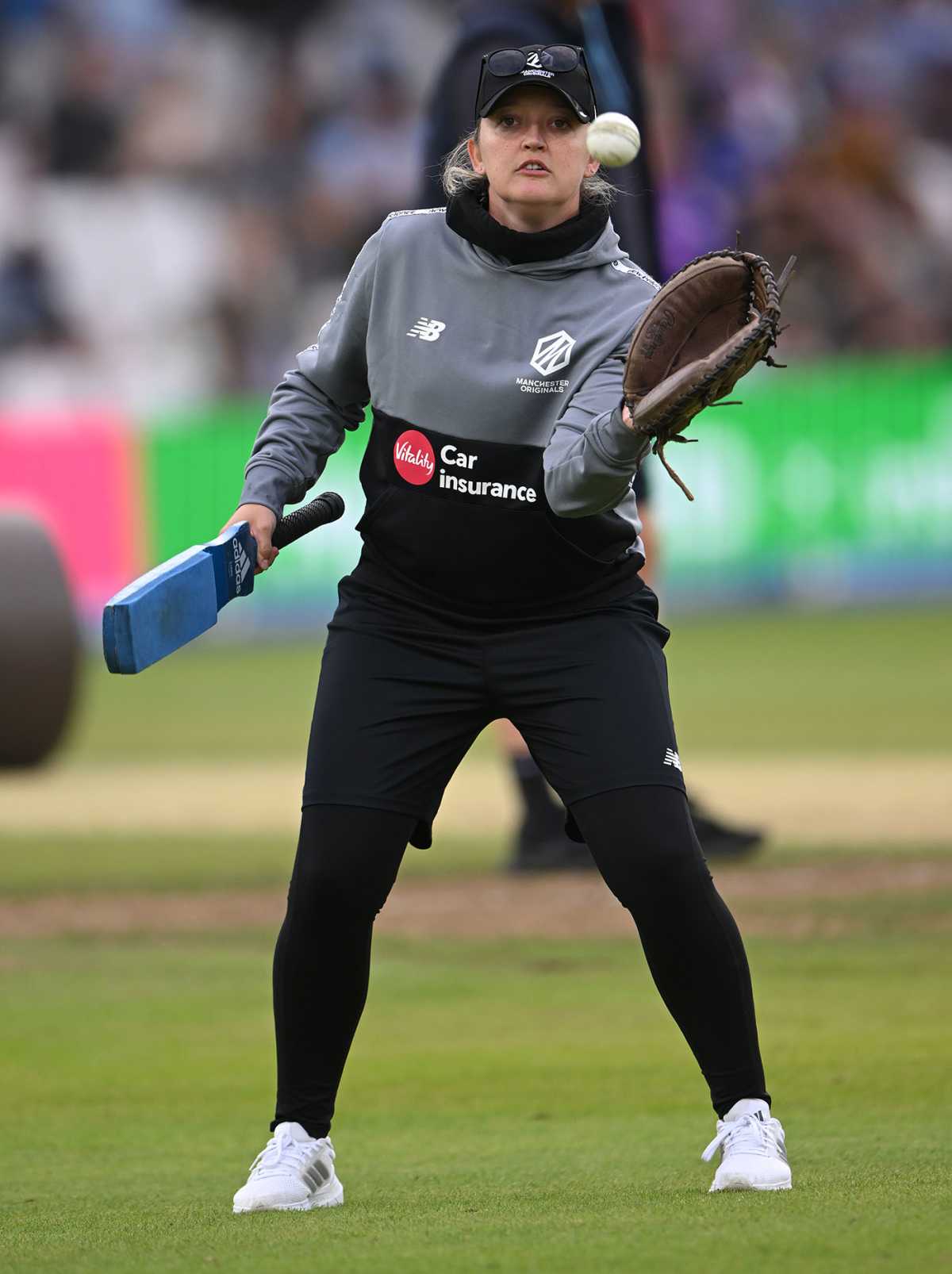 Manchester Originals coach Sarah Taylor in action, Men's Hundred, Northern Superchargers vs Manchester Originals, Headingley, August 13, 2023