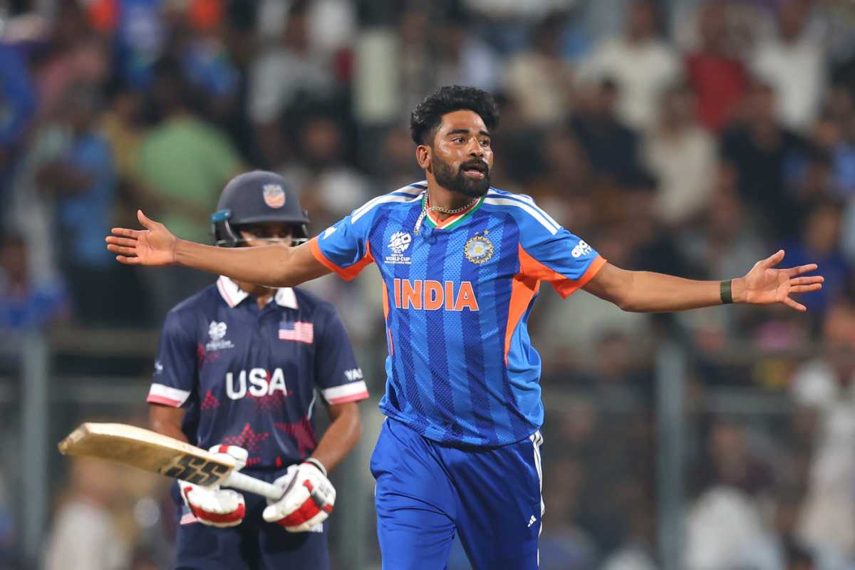 Mohammed Siraj took two early wickets, India vs USA, T20 World Cup 2026, Group A, Mumbai, February 7, 2026