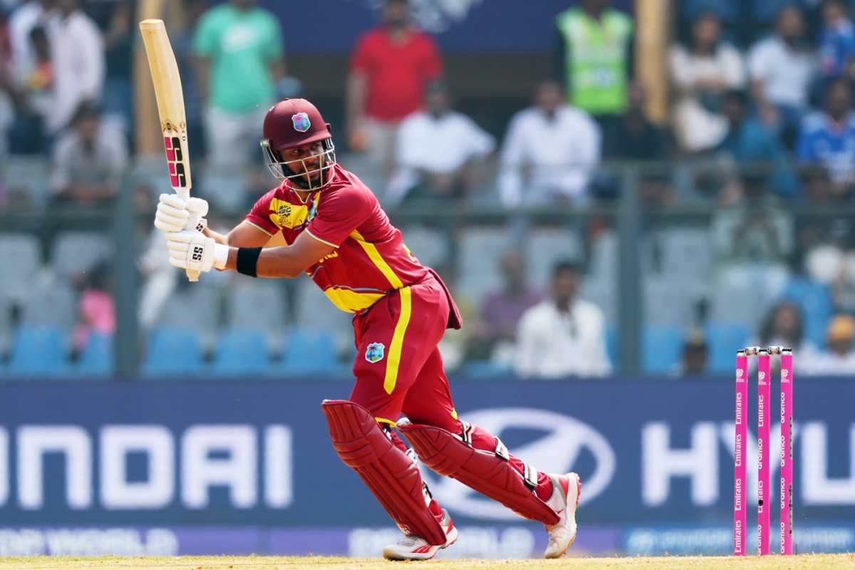 Shai Hope flick one towards leg side, Nepal vs West Indies, T20 World Cup, Mumbai, February 15, 2026