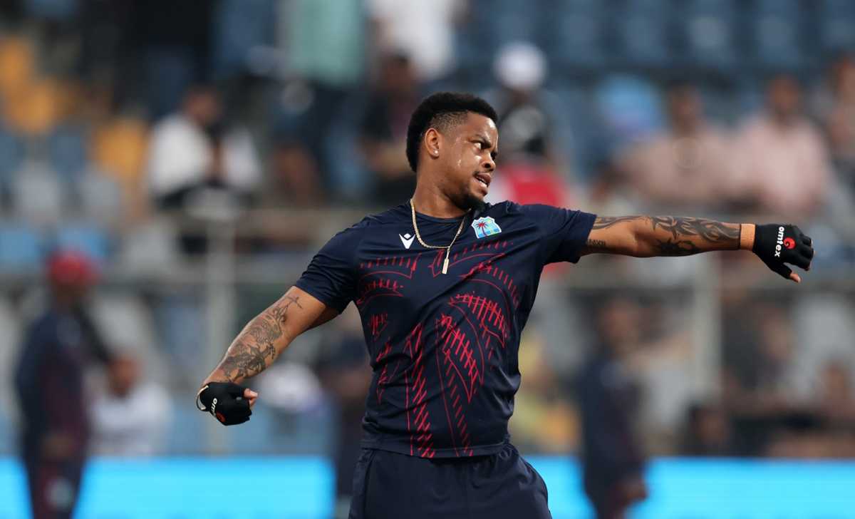 Shimron Hetmyer warms up, Zimbabwe vs West Indies, Men's T20 World Cup, Mumbai, February 23, 2026