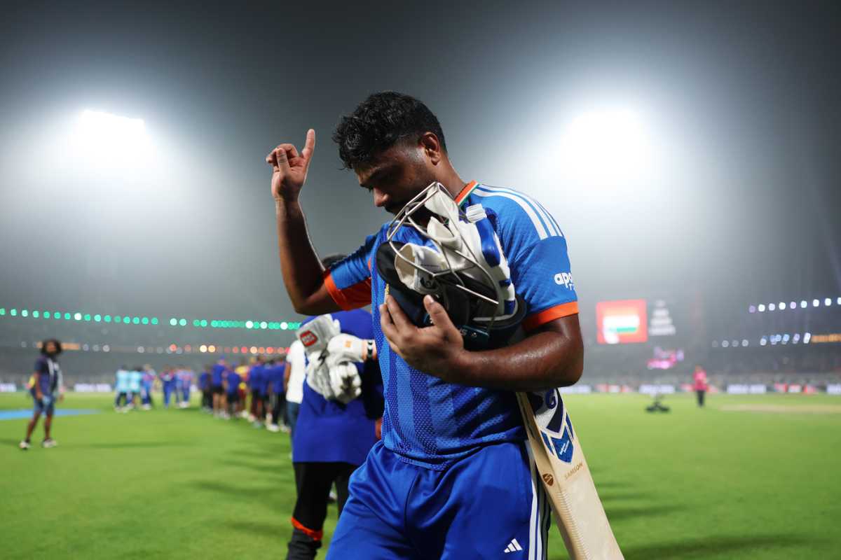 Sanju Samson soaks in an all-timer of an innings, India vs West Indies, T20 World Cup Super Eight, Kolkata, March 1, 2026