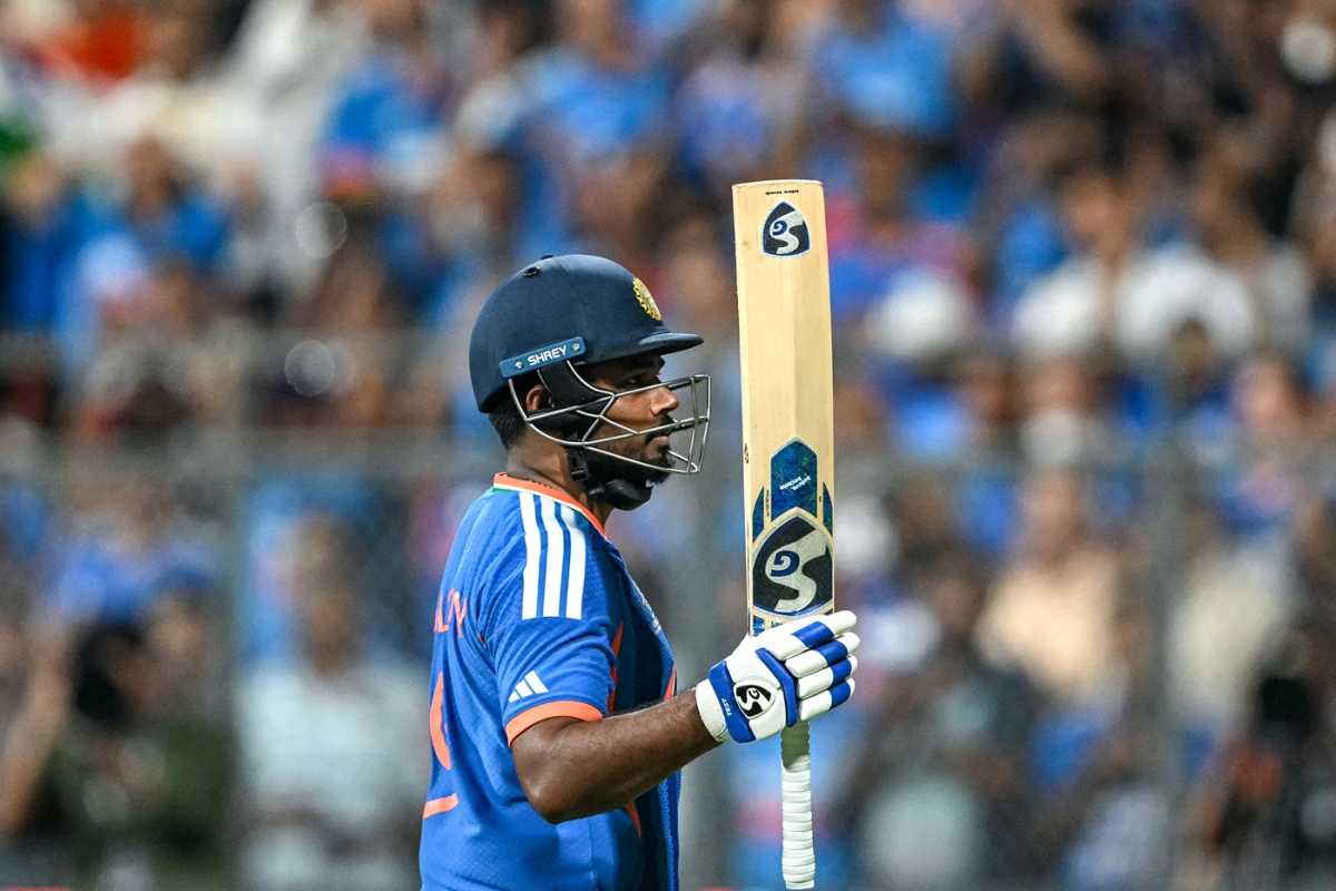 Sanju Samson walks off after making 89 off 42, India vs England, T20 World Cup semi-final, Mumbai, March 5, 2026