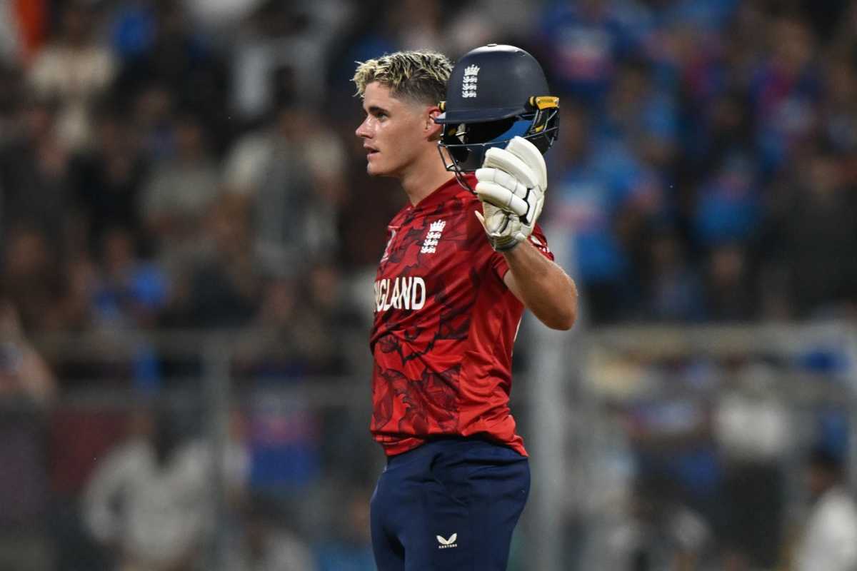 Jacob Bethell celebrates his century, India vs England, T20 World Cup semi-final, Mumbai, March 5, 2026