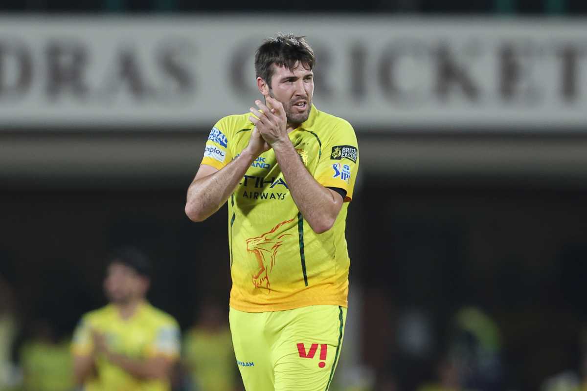 Jamie Overton bowled a tight spell, Chennai Super Kings vs Mumbai Indians, IPL 2026, Chennai, May 02, 2026