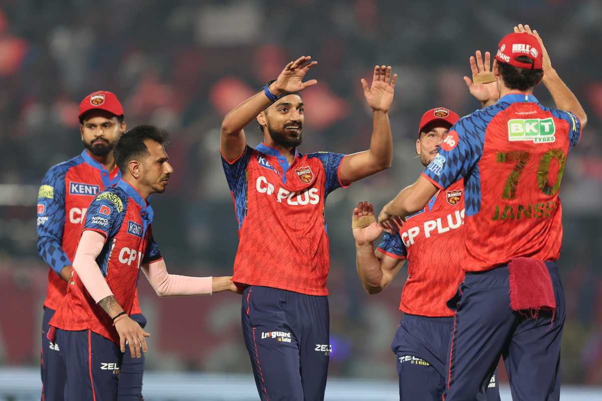 Arshdeep Singh celebrates with his team-mates, Punjab Kings vs Delhi Capitals, IPL 2026, Dharamsala, May 11, 2026