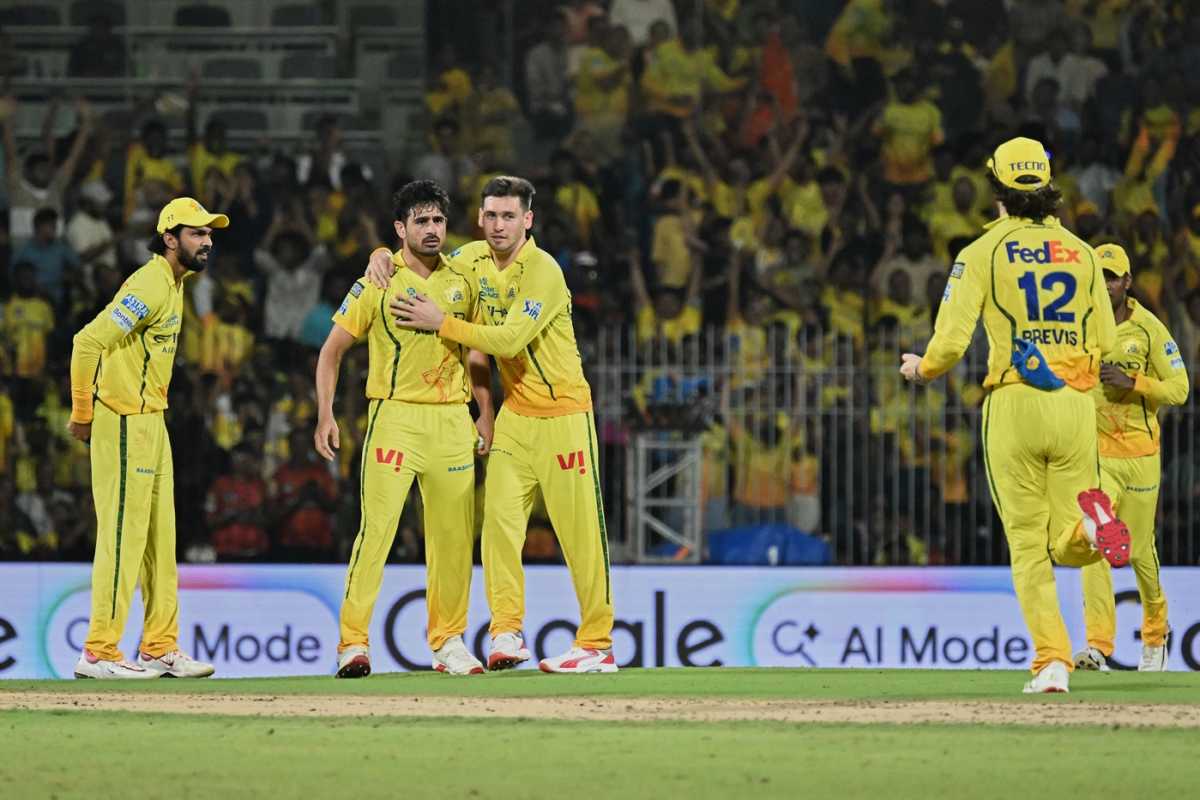 Mukesh Choudhary hit high speeds, and got an early wicket, Chennai Super Kings vs Sunrisers Hyderabad, IPL 2026, Chennai, May 18, 2026
