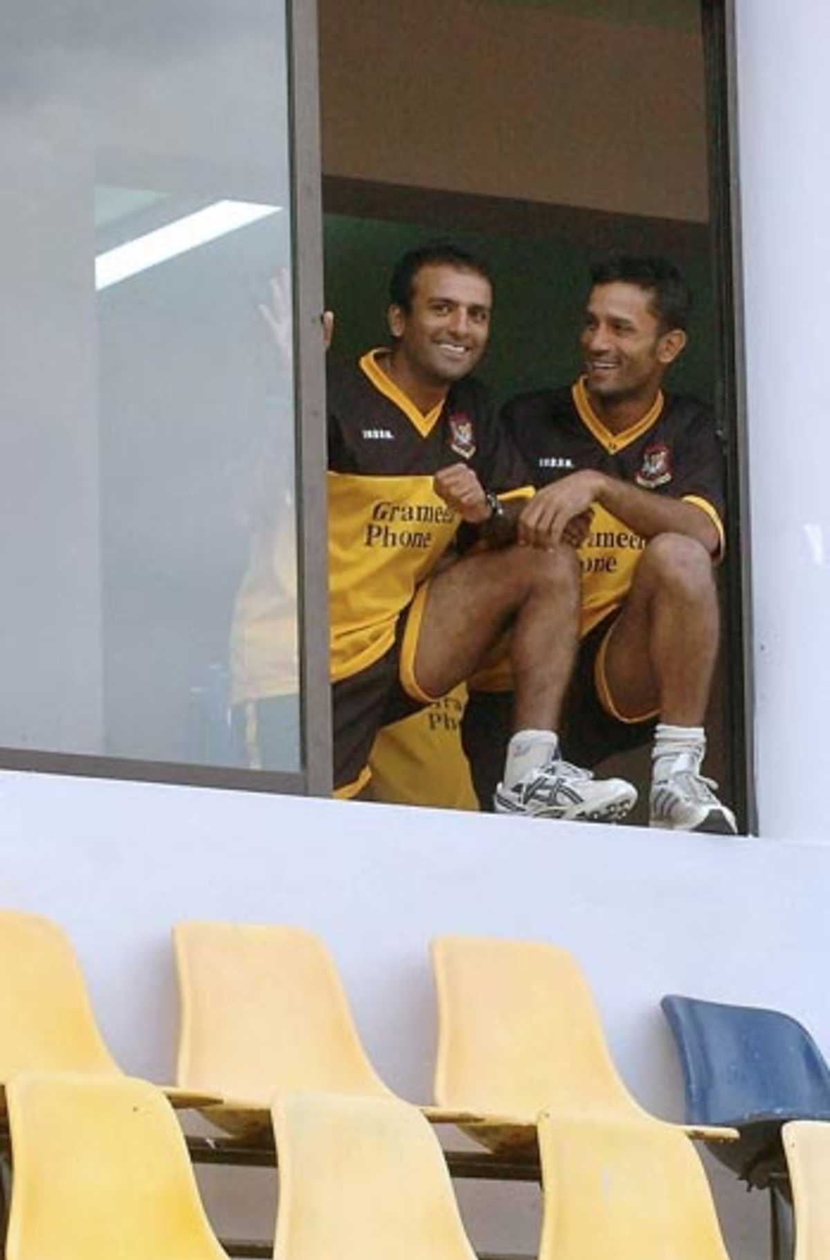 Javed Omar and Khaled Mashud are cheerful at the prospect of a washout
