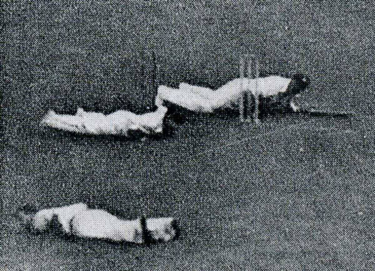 Jack Roberston takes over from a flying bomb, Army v RAF, Lord's, July 29, 1944