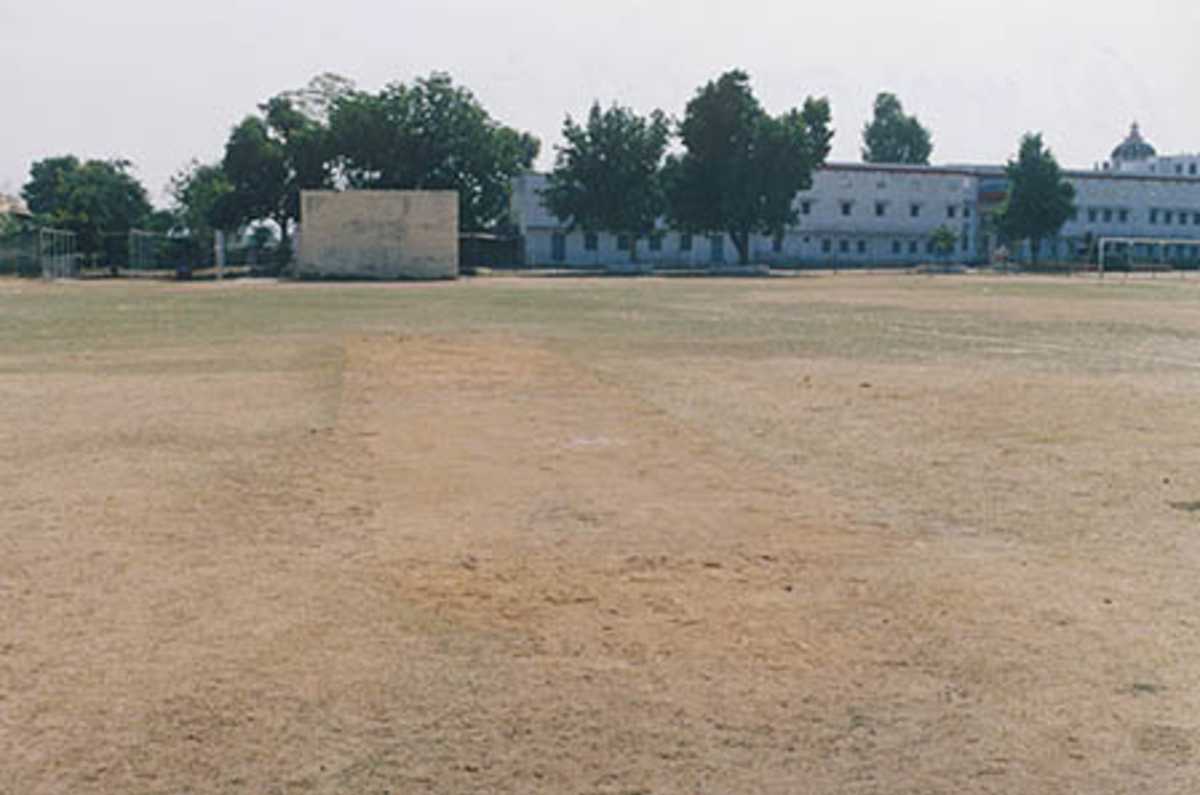 The pitch at the Bhupal Noble's College Ground in Udaipur