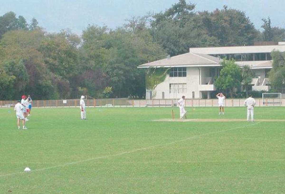 Paul Wollocombe (Las Condes) reflects on his massive 6 to mid-wicket on his way to a cavalier 29