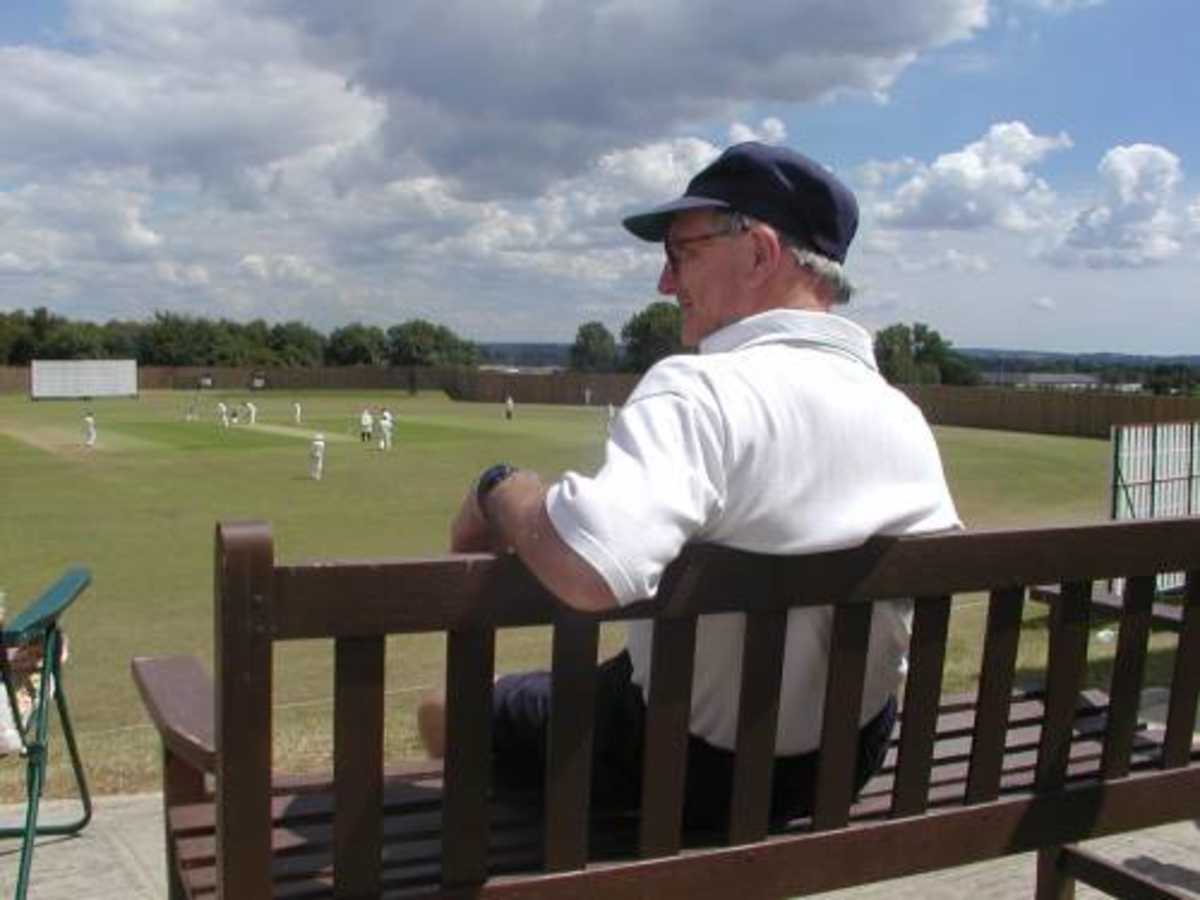 Barry Reed former Hampshire opening bat, looks at at the Under19s match at The Hampshire Rose Bowl