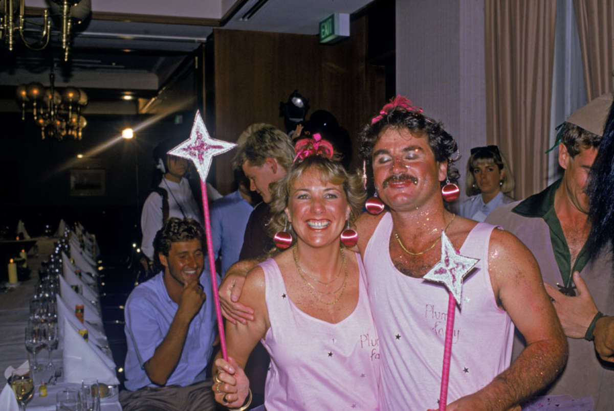 Allan Lamb and his wife dressed as plum fairies in a fancy dress party |  ESPNcricinfo.com