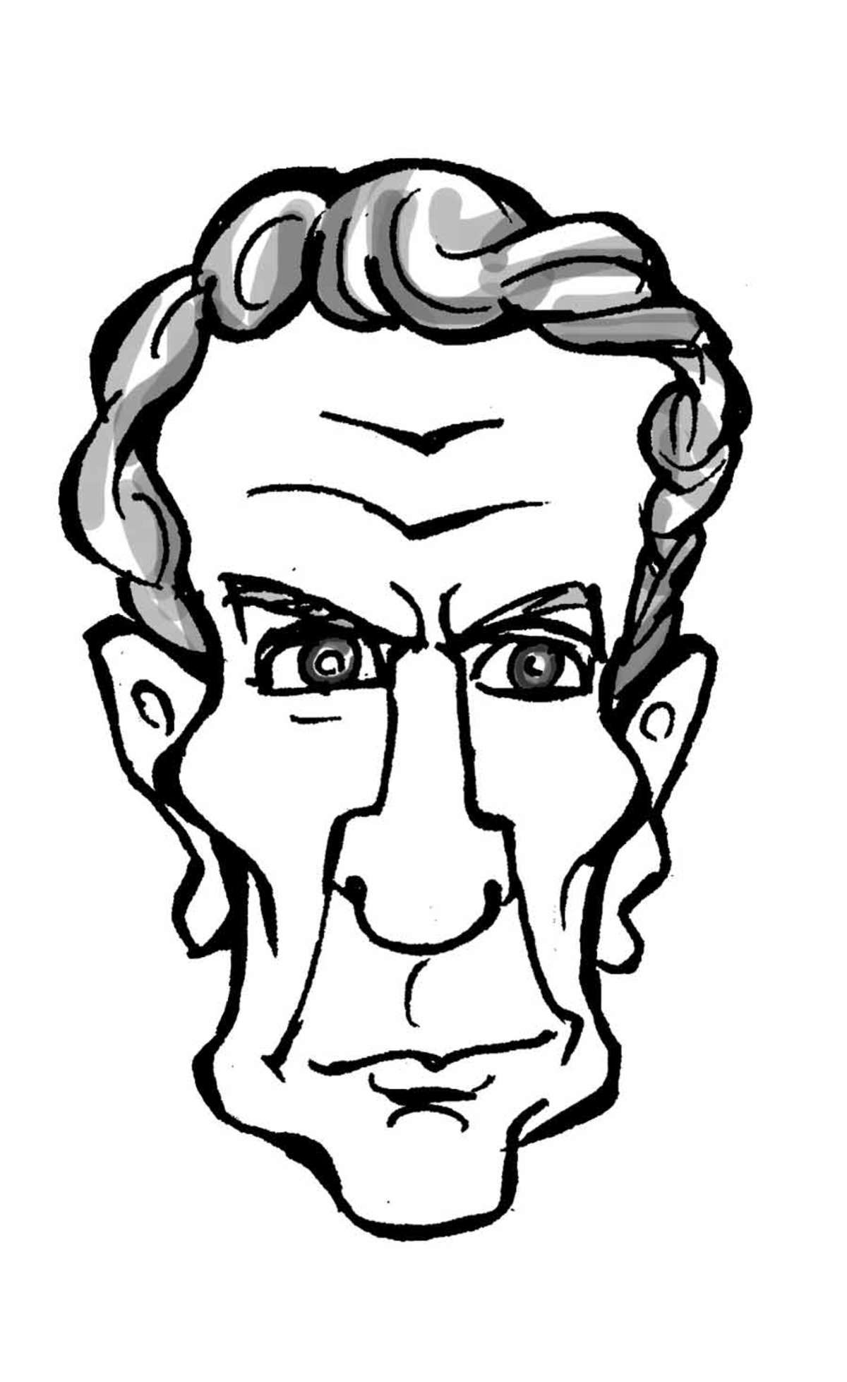 julius caesar face drawing