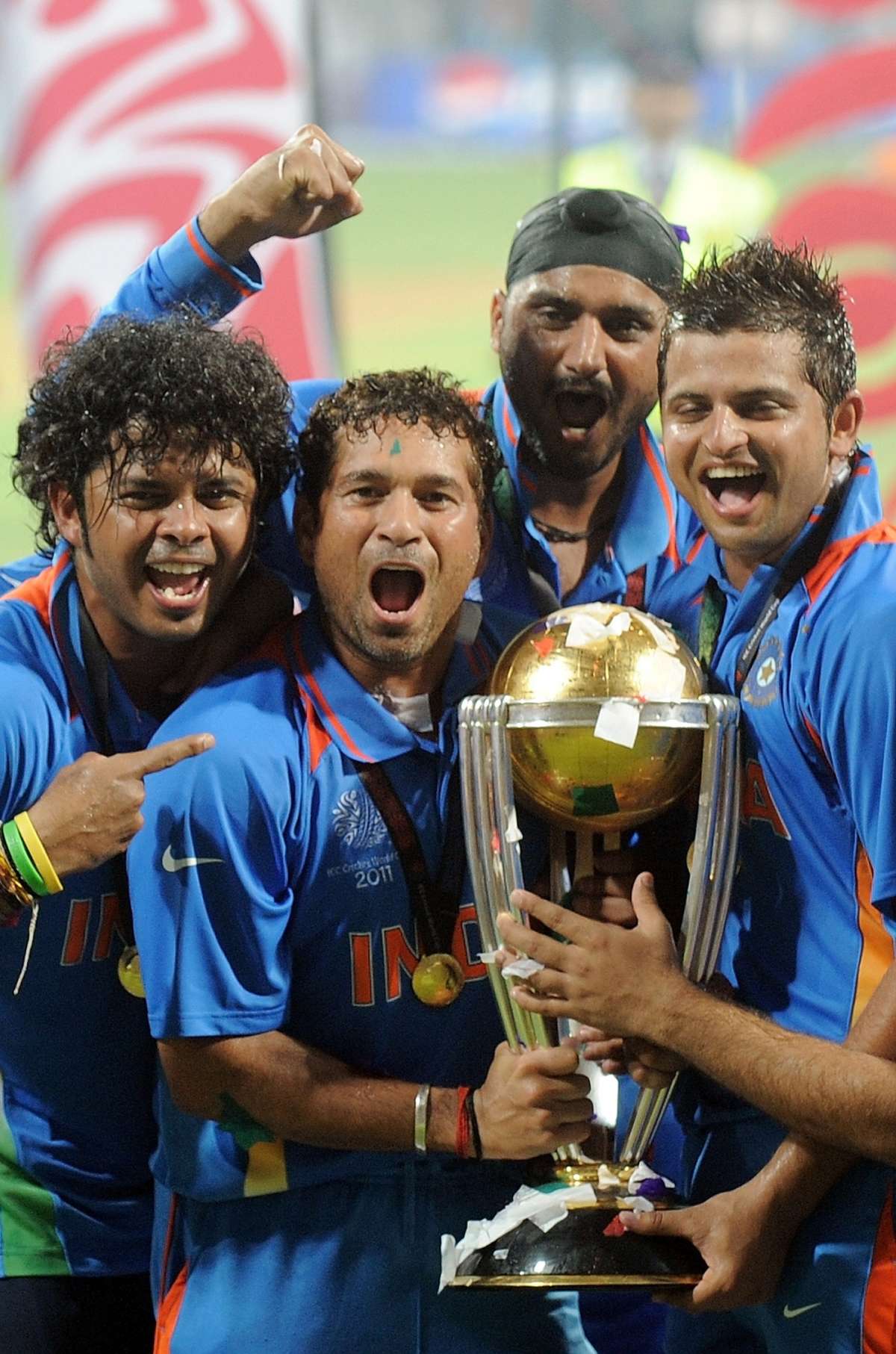 Sachin Tendulkar and his team-mates celebrate the World Cup win | ESPNcricinfo.com