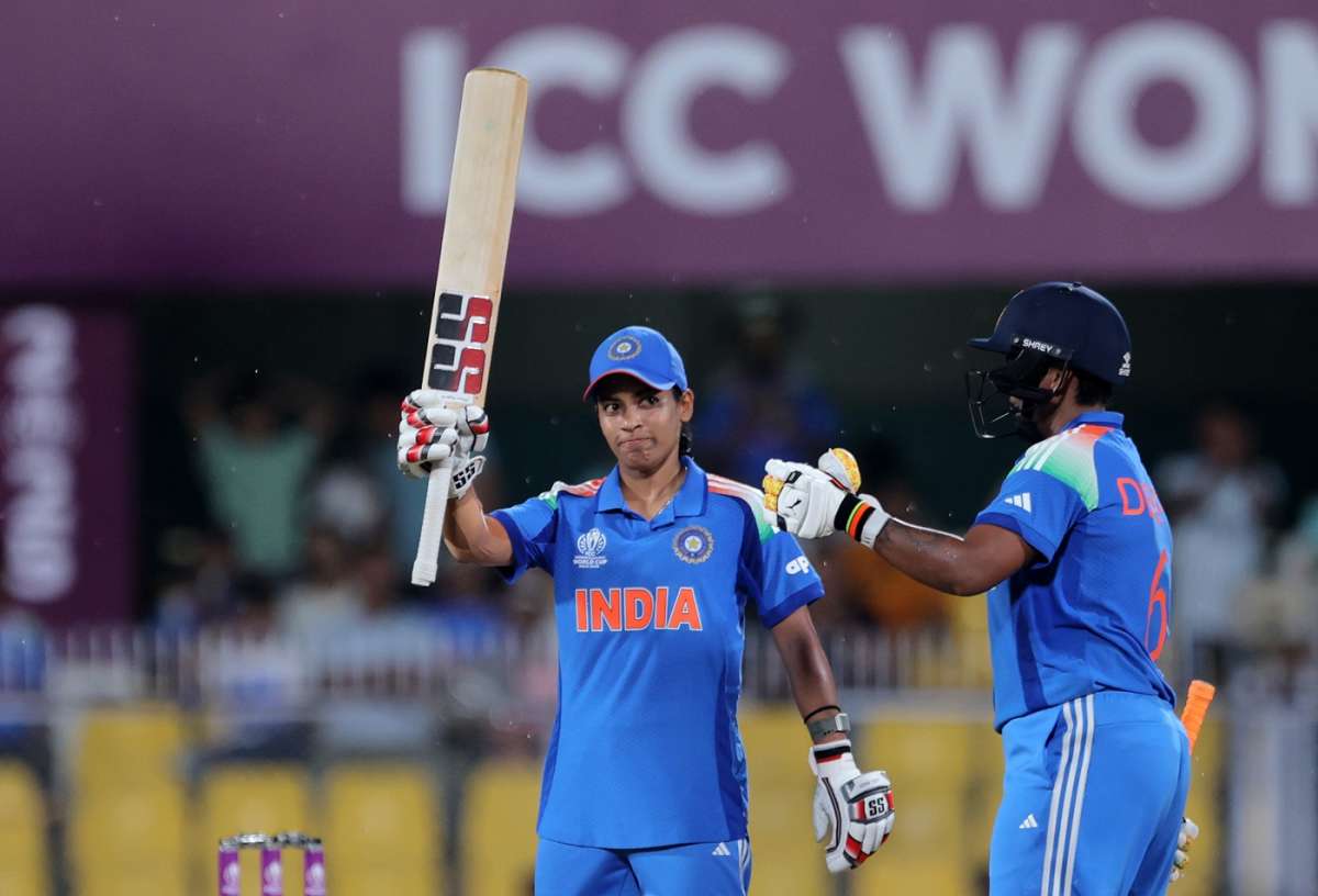 Amanjot Kaur celebrates her fifty as Deepti Sharma cheers on | Cricinfo.com