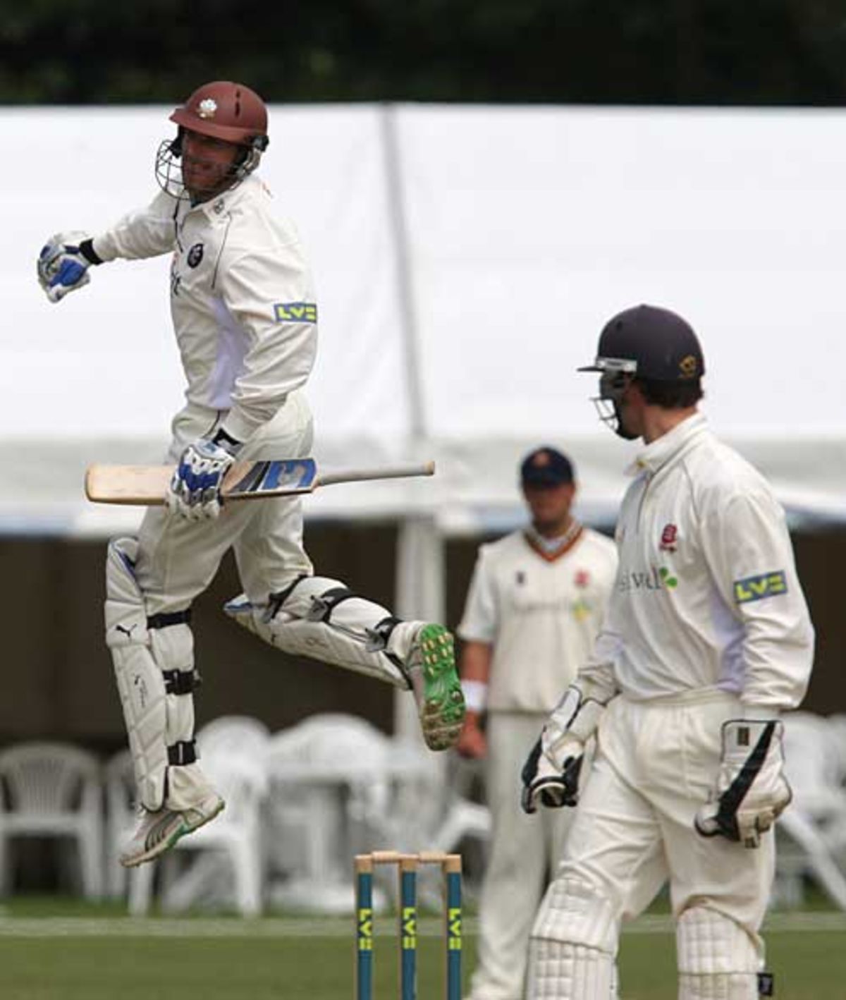 Stewart Walters celebrates reaching his maiden firstclass century