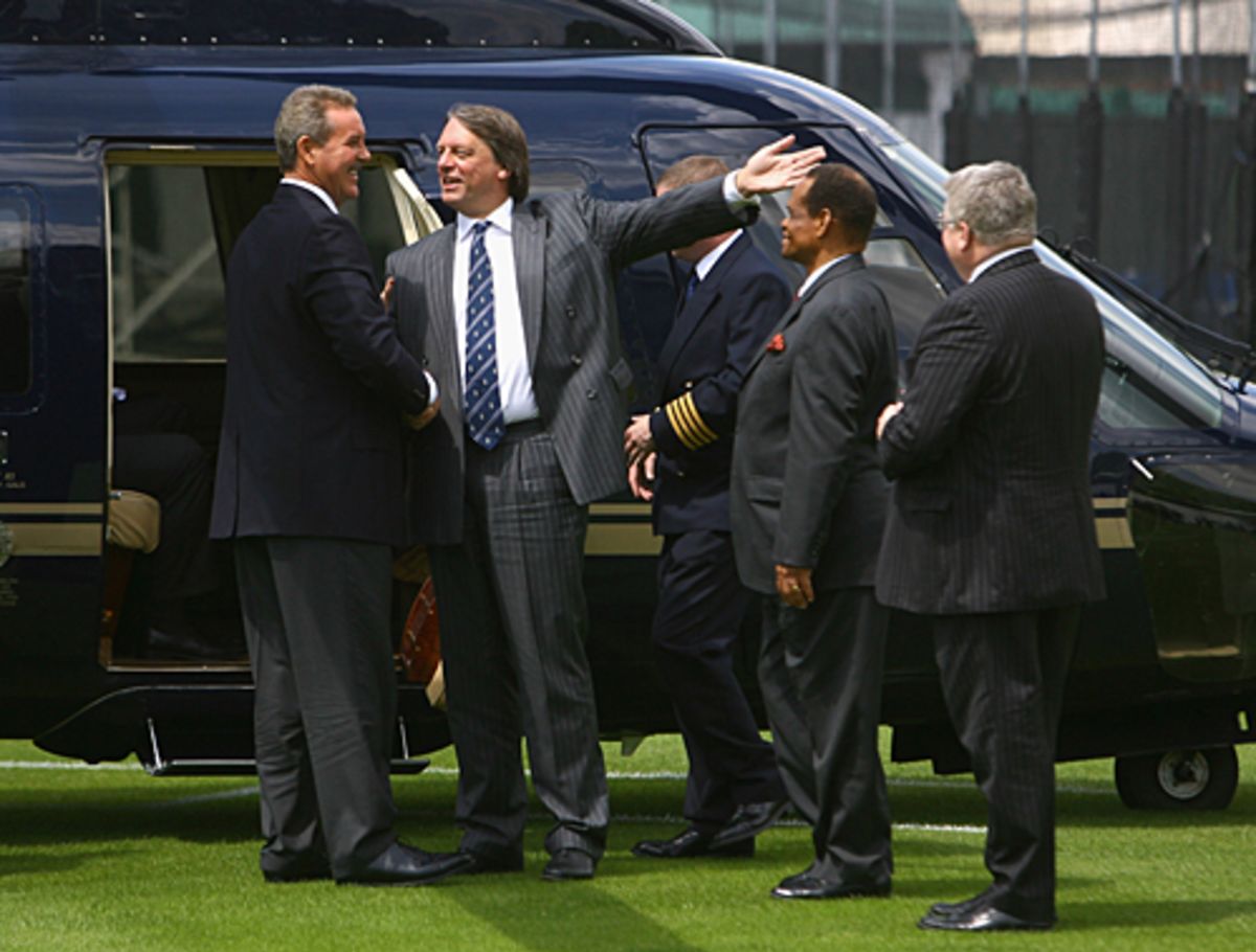 Allen Stanford’s helicopter takes off after depositing him at Lord’s