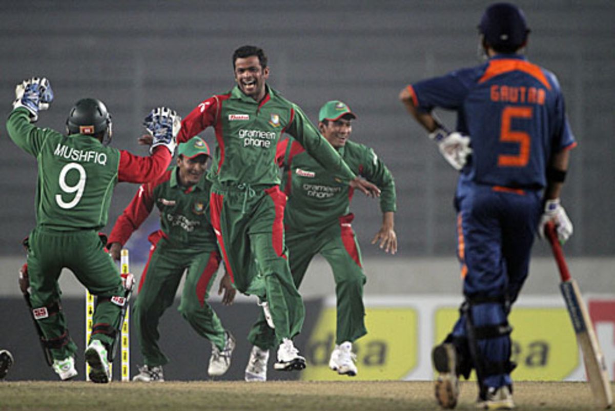 Gautam Gambhir Looks On As The Bangladesh Fielders Erupt In Joy After ...