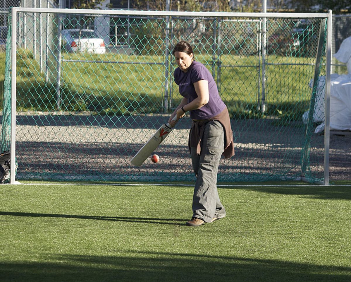 Testing the bounce offered by the surface at the King V football