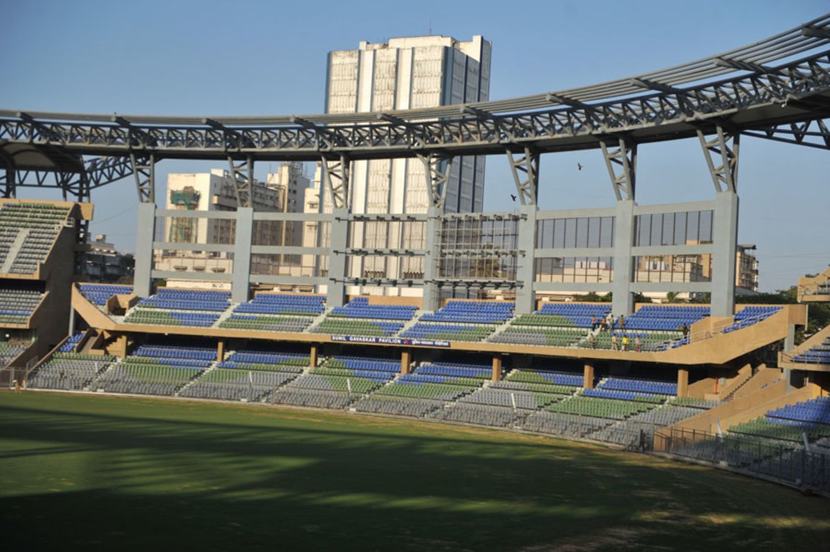 The east and west stands of the renovated Wankhede Stadium have been left uncovered, Mumbai, February 20, 2011