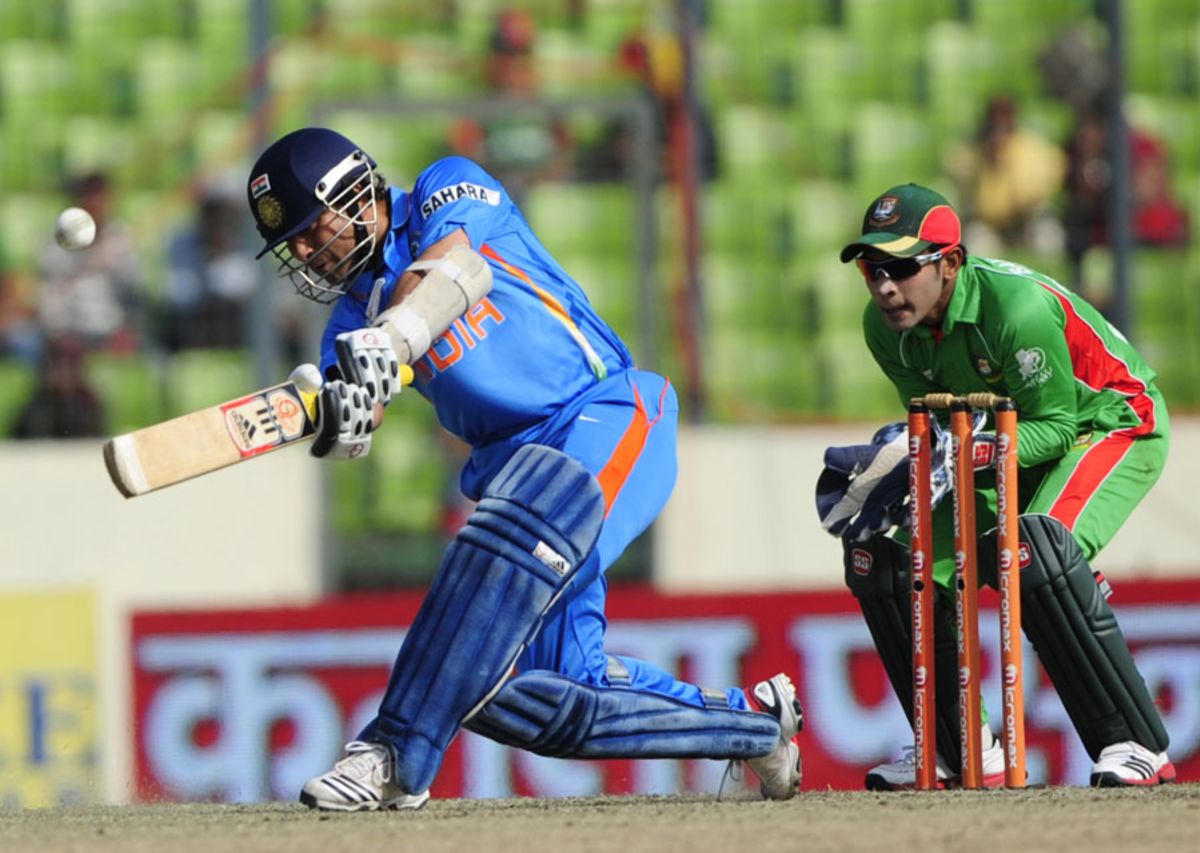 Sachin Tendulkar Drives During His 100th Century