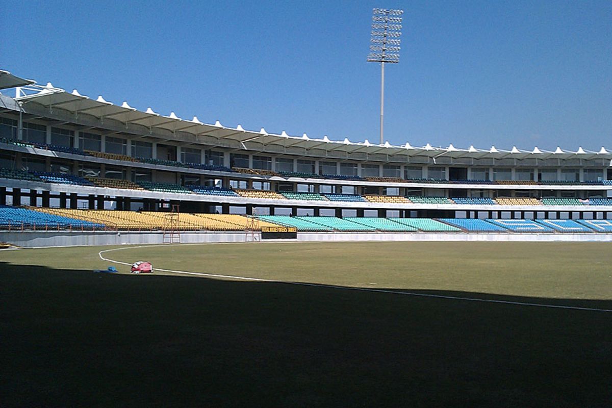 An sign at the entrance of the Saurashtra Cricket Stadium in Rajkot An sign at the entrance of the Saurashtra Cricket Stadium in Rajkot