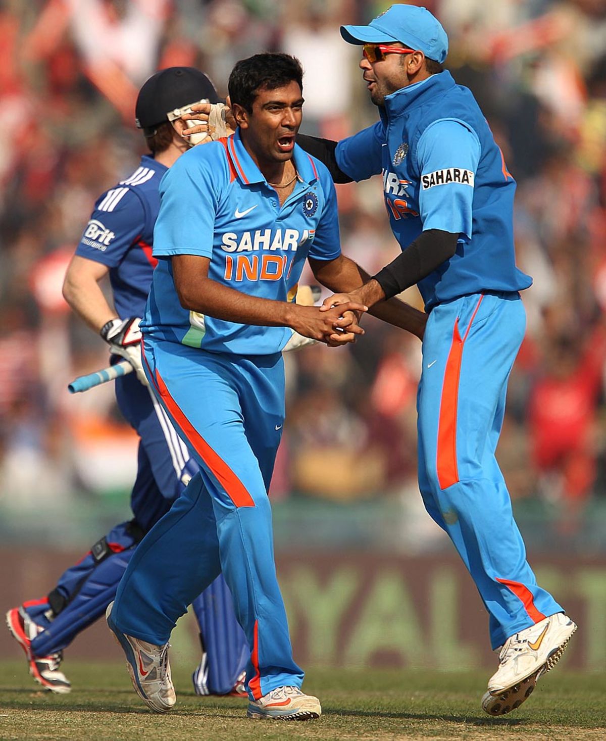 R Ashwin took two quick wickets to bring India back into the contest, India v England, 4th ODI, Mohali, January 23, 2013