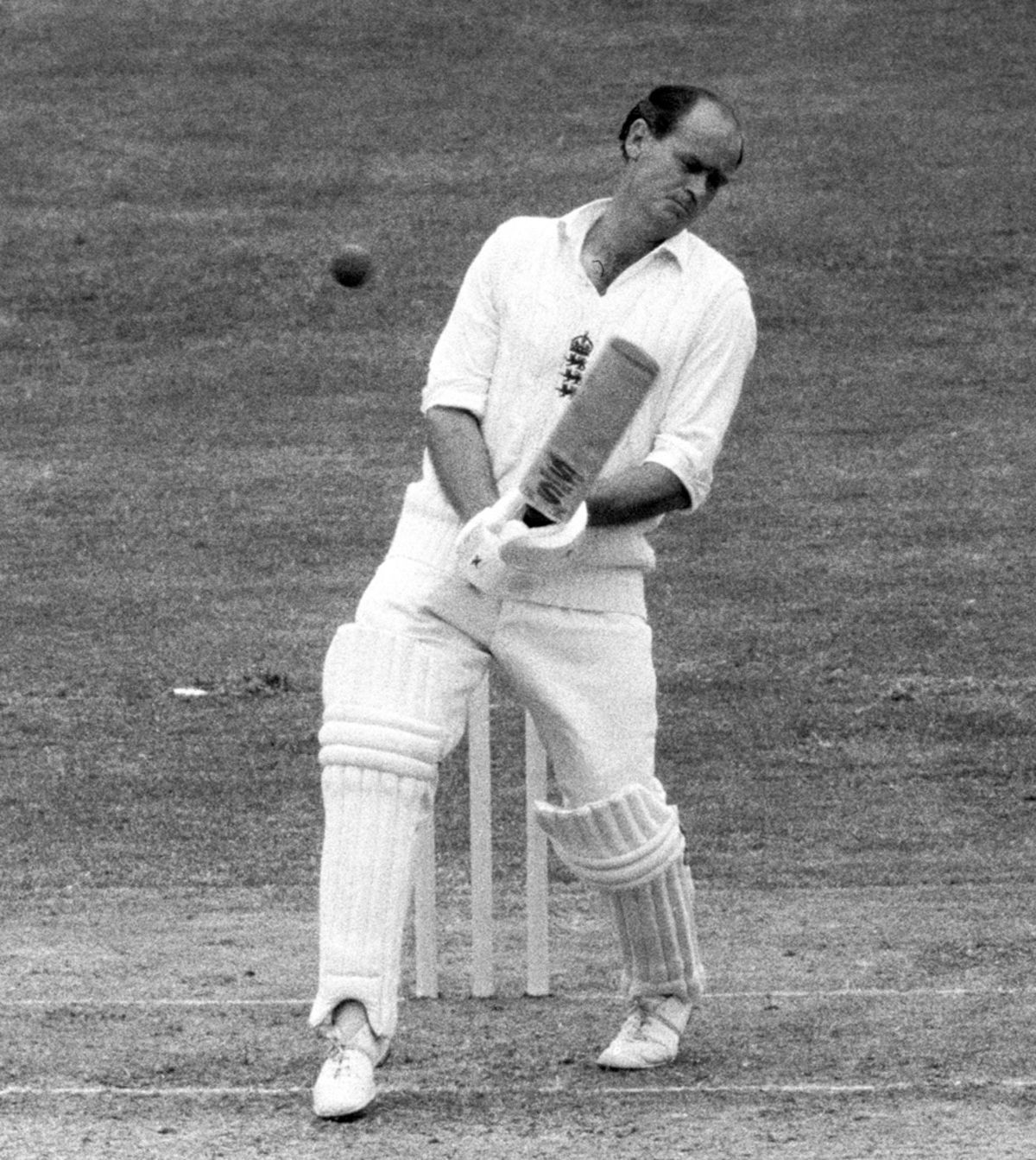 Brian Close avoids a short ball from Michael Holding, England v West Indies, 2nd Test, Lord's, 1st day, June 17, 1976