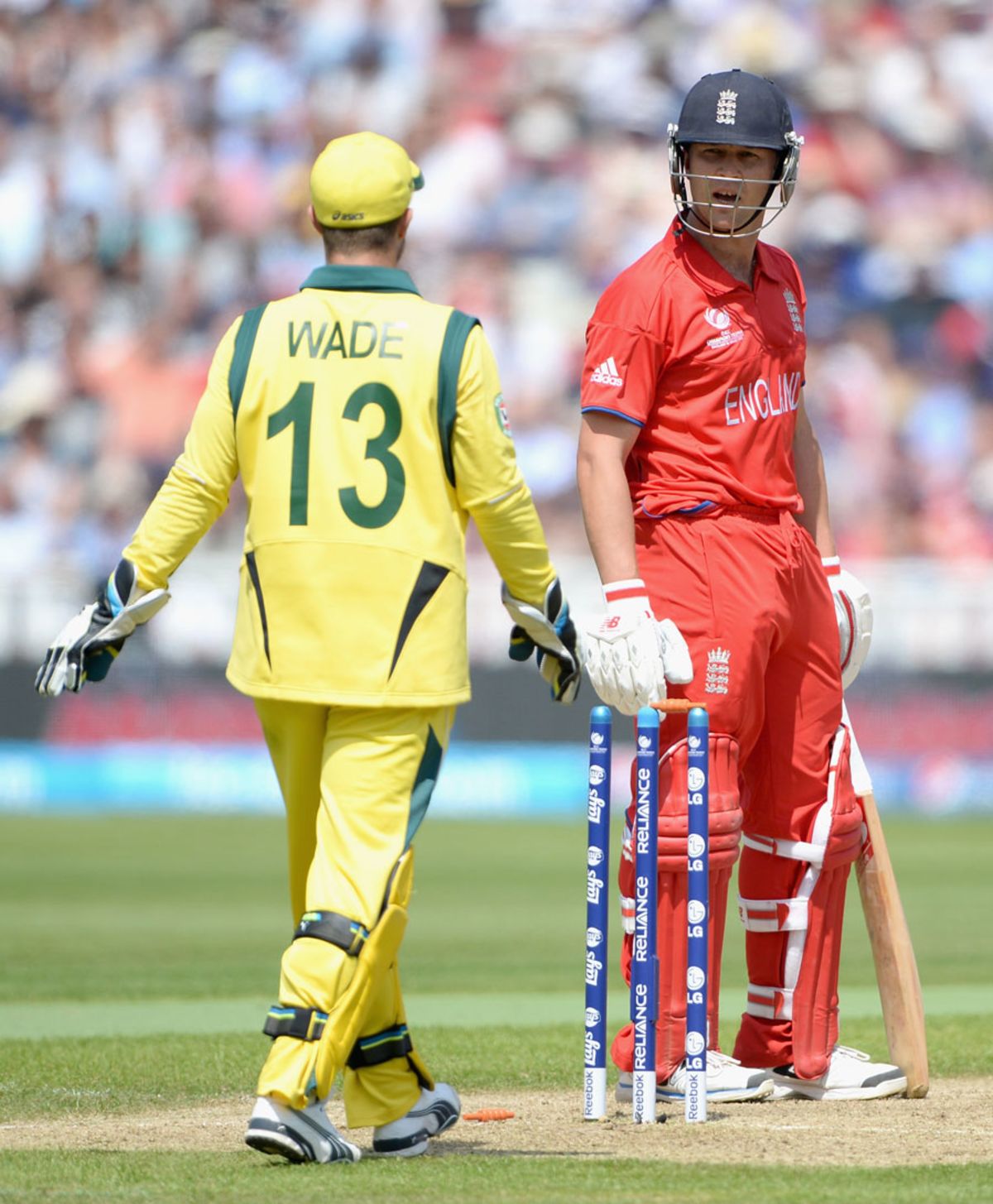 Jonathan Trott and Matthew Wade exchange words | ESPNcricinfo.com