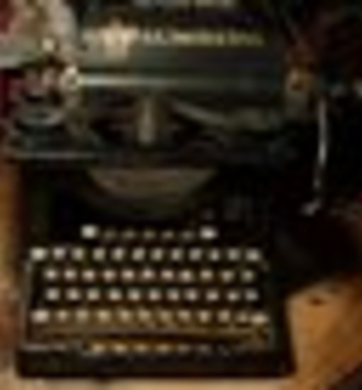 An antique L.C. Smith & Brothers typewriter is seen in the shop of Ermanno Marzorati