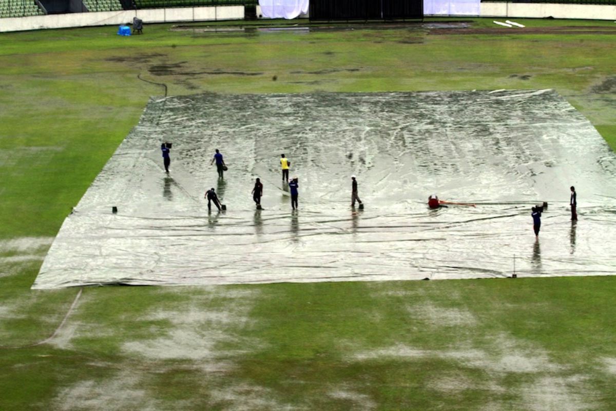 Heavy rains preceded the second Test, Shere Bangla Stadium, Mirpur, October 20, 2013