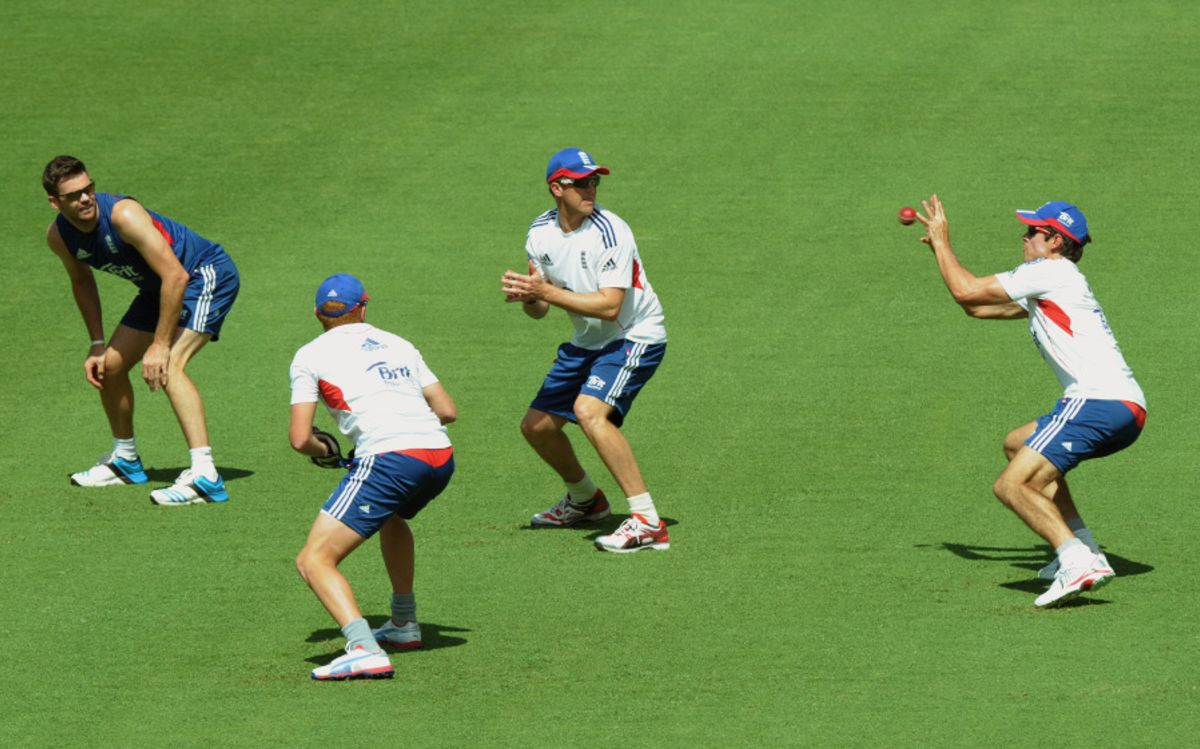 England's slip cordon line up alongside Jonny Bairstow