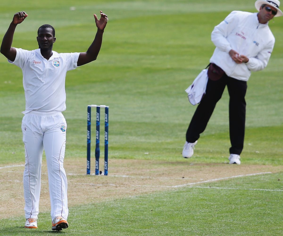 Darren Sammy sees an edge evade the slip fielder