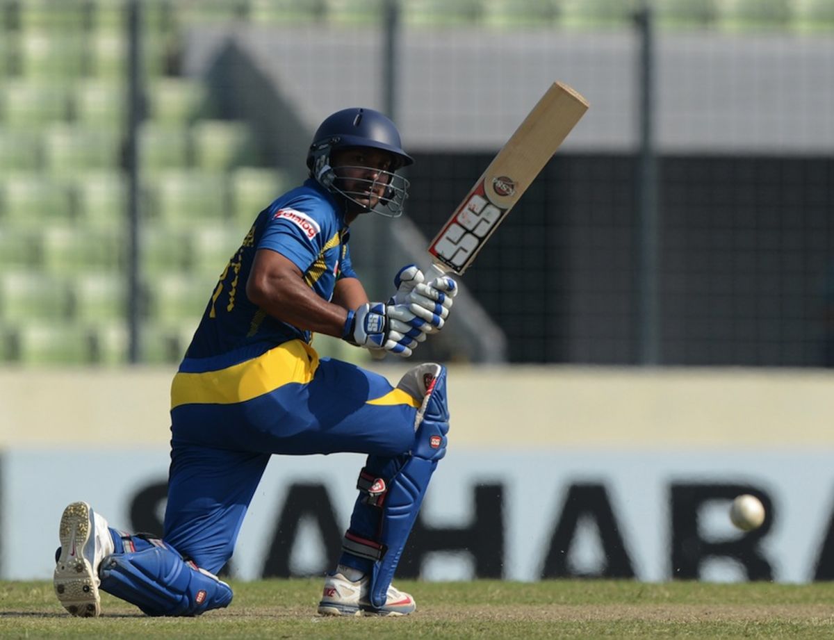 Kumar Sangakkara executes a sweep | ESPNcricinfo.com