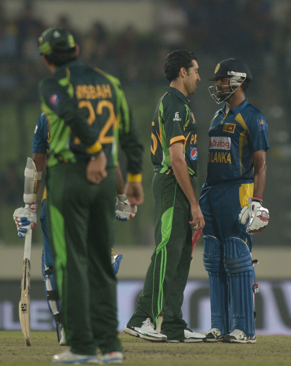 Umar Gul and Lahiru Thirimanne exchange words, Pakistan v Sri Lanka, Asia Cup final, Mirpur, March 8, 2014