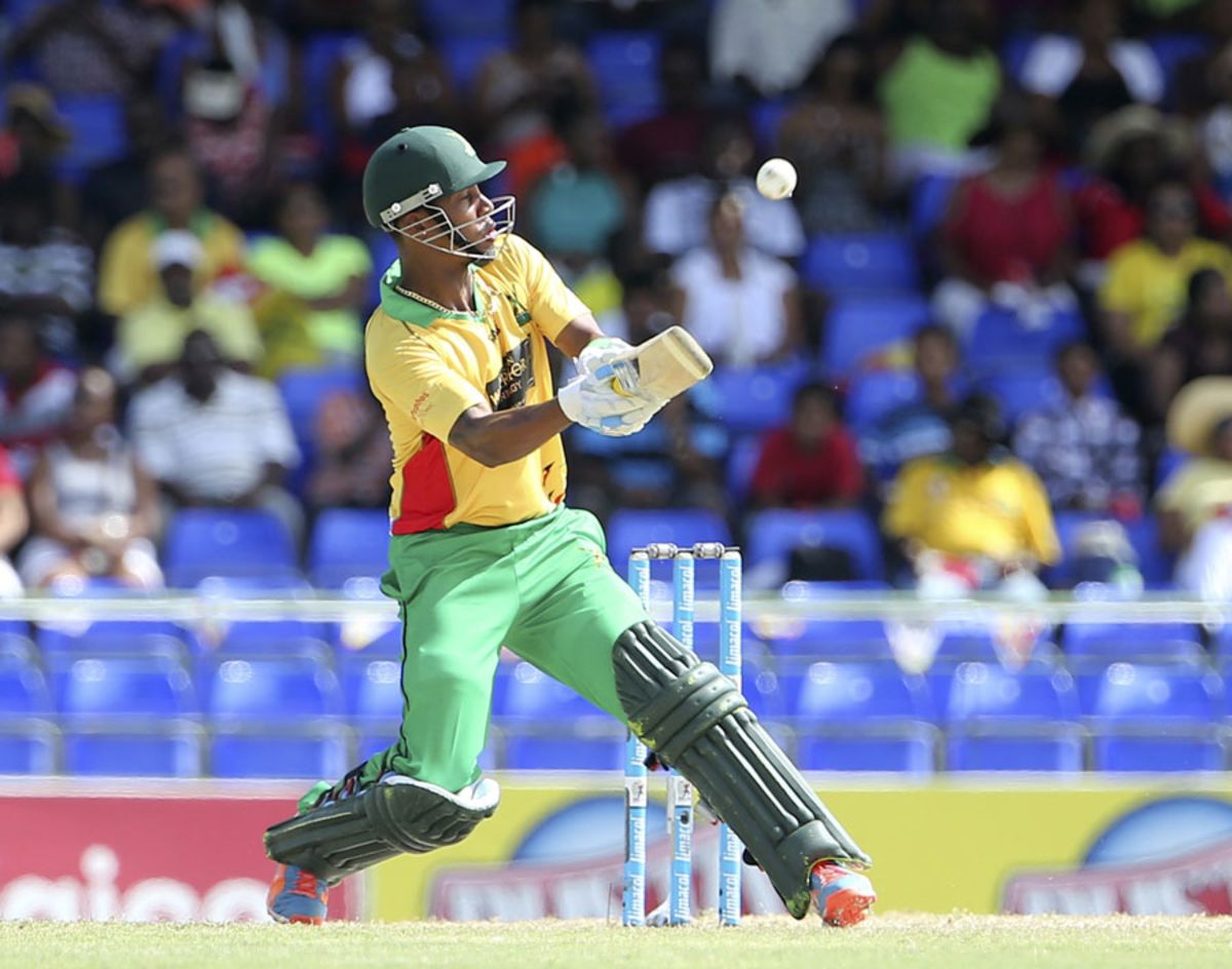 Lendl Simmons thumped five fours and eight sixes, Guyana Amazon Warriors v St Lucia Zouks, CPL 2014, St Kitts, August 10, 2014