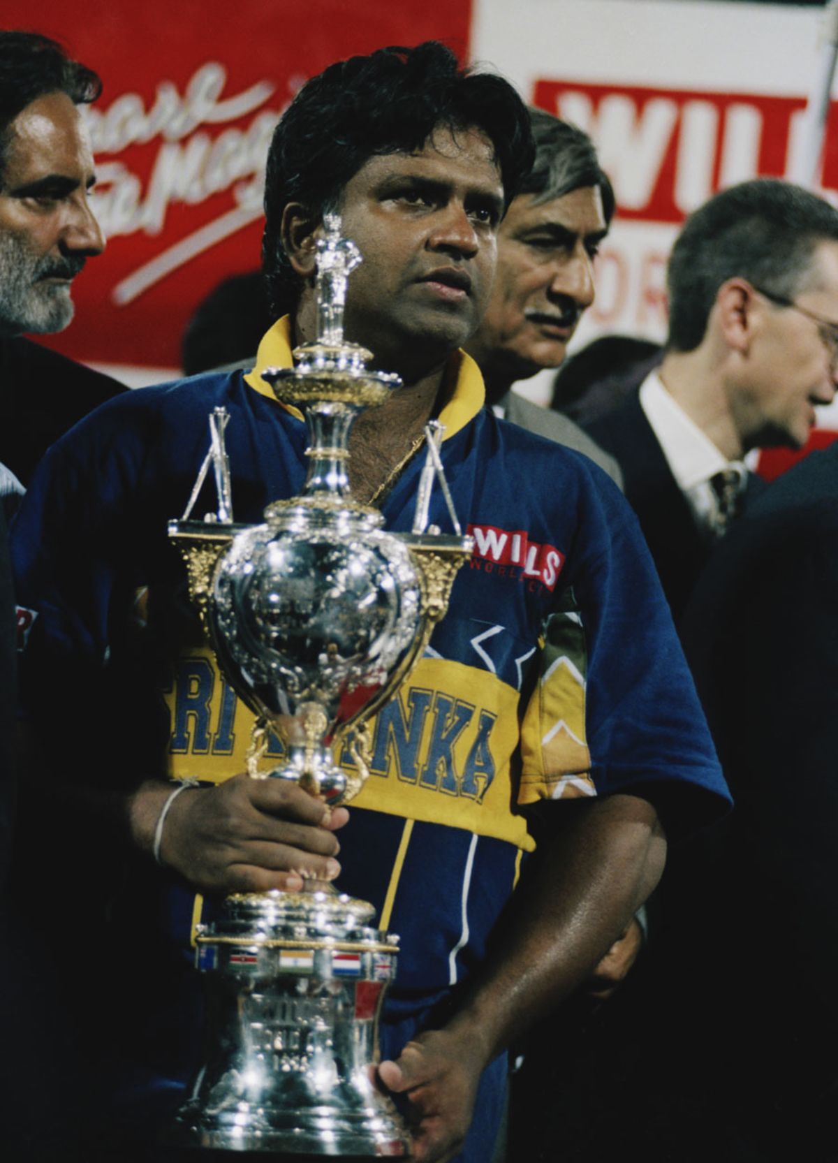 Arjuna Ranatunga and Asanka Gurusinha celebrate after winning the World ...