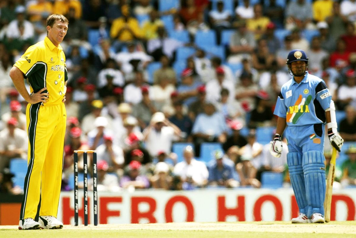 Sachin Tendulkar and Glenn McGrath face off | ESPNcricinfo.com