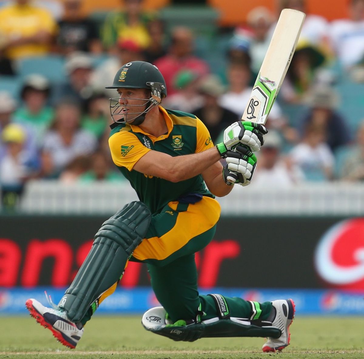 The reverse sweep was on show during AB de Villiers' cameo, Ireland v South Africa, World Cup 2015, Group B, Canberra, March 3, 2015