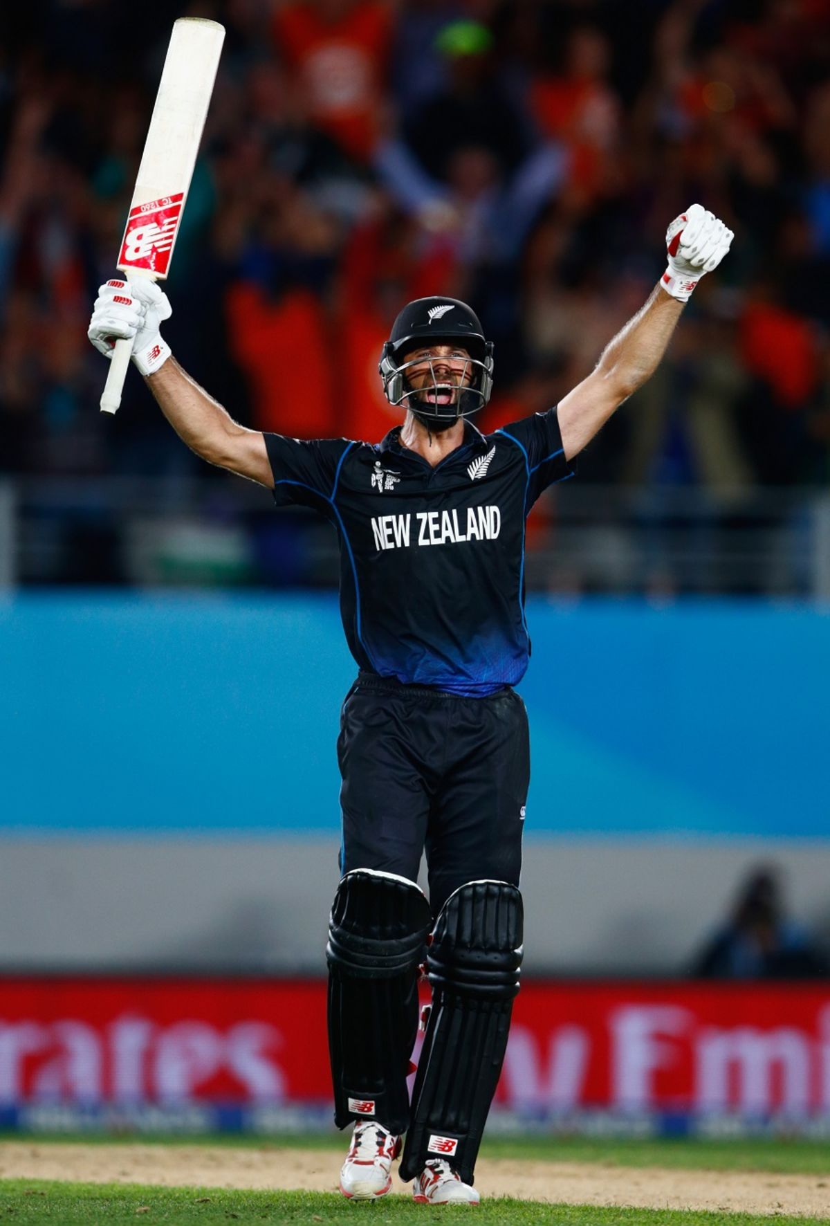 Grant Elliott roars after hitting the winning runs, New Zealand v South Africa, World Cup 2015, 1st Semi-Final, Auckland, March 24, 2015