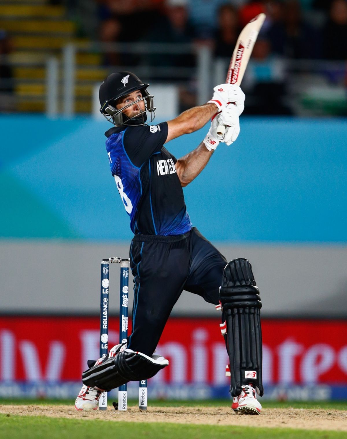 Grant Elliott sealed his team's progress to the final with a six over long-on, New Zealand v South Africa, World Cup 2015, 1st Semi-Final, Auckland, March 24, 2015