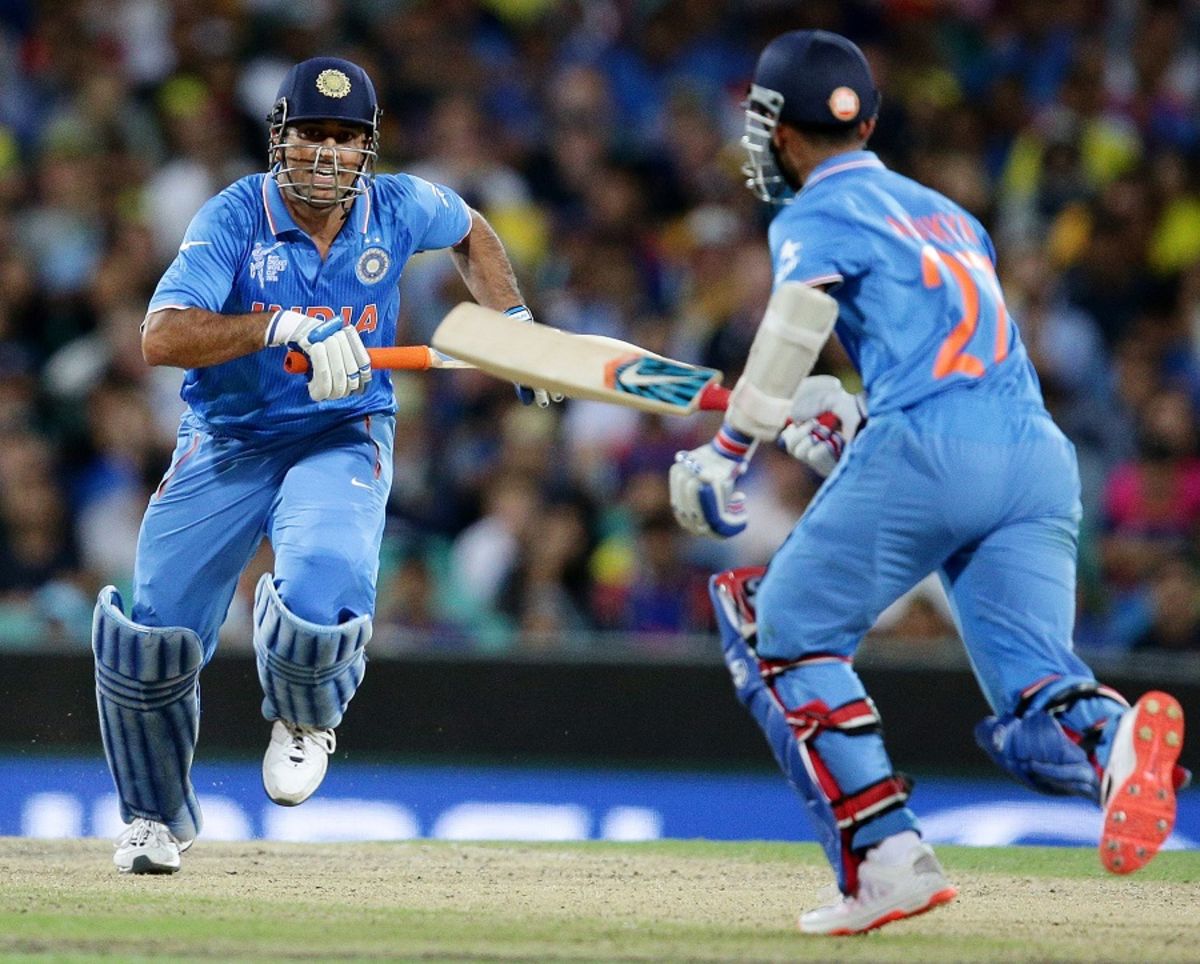 MS Dhoni and Ajinkya Rahane added 70 for the fifth wicket, Australia v India, World Cup 2015, 2nd semi-final, Sydney, March 26, 2015
