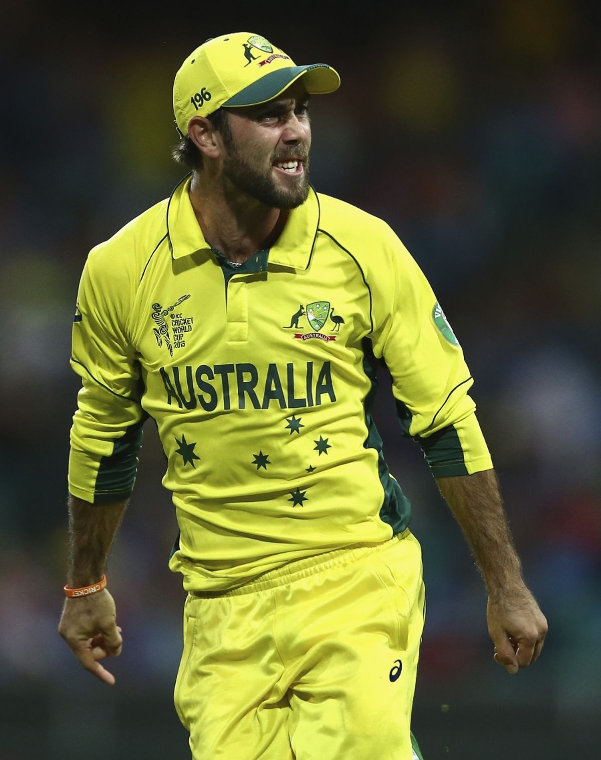 Glenn Maxwell exults after nailing a direct hit to catch MS Dhoni short,  Australia v India, World Cup 2015, 2nd semi-final, Sydney, March 26, 2015