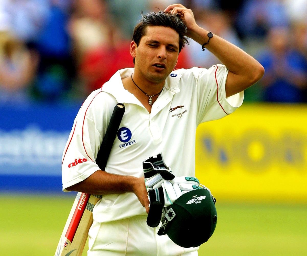 Shahid Afridi was dismissed for 95, Leicestershire v Lancashire, C&G Trophy semi-final, Grace Road, August 13, 2001