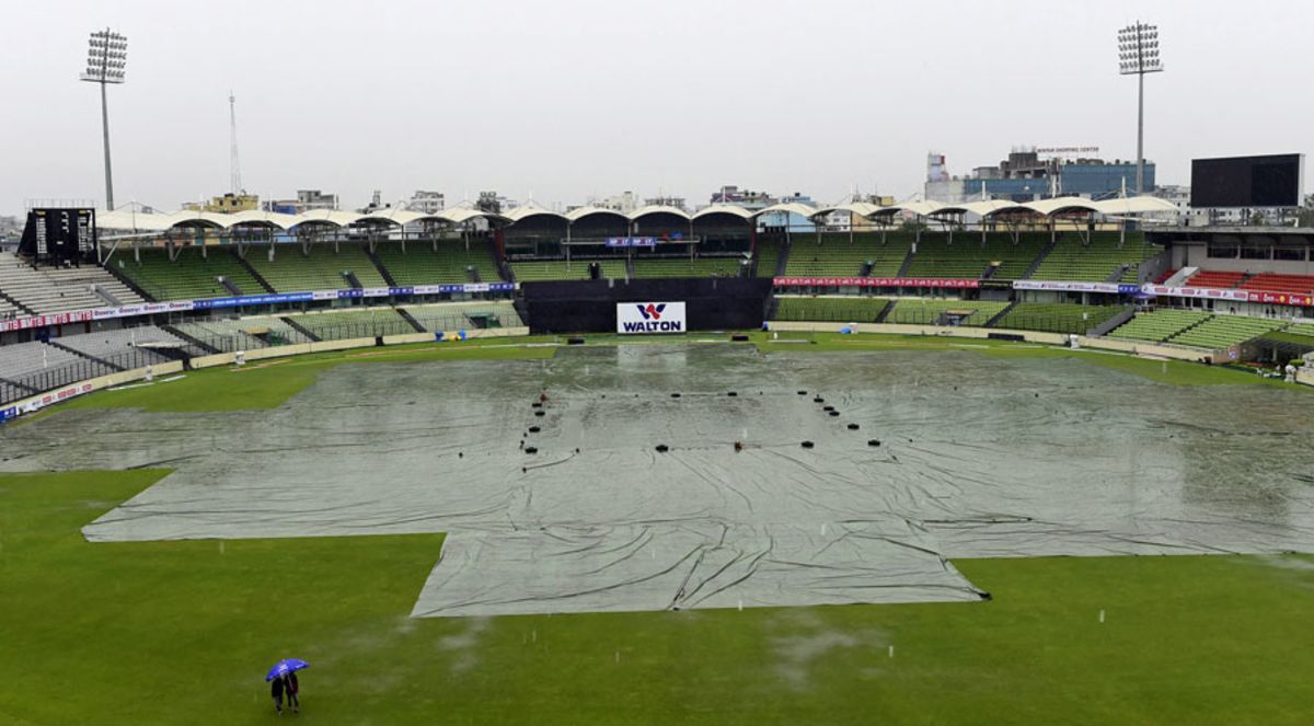 The ODI at the Shere Bangla National Stadium was delayed due to heavy rain, Bangladesh v South Africa, 1st ODI, Mirpur, July 10, 2015