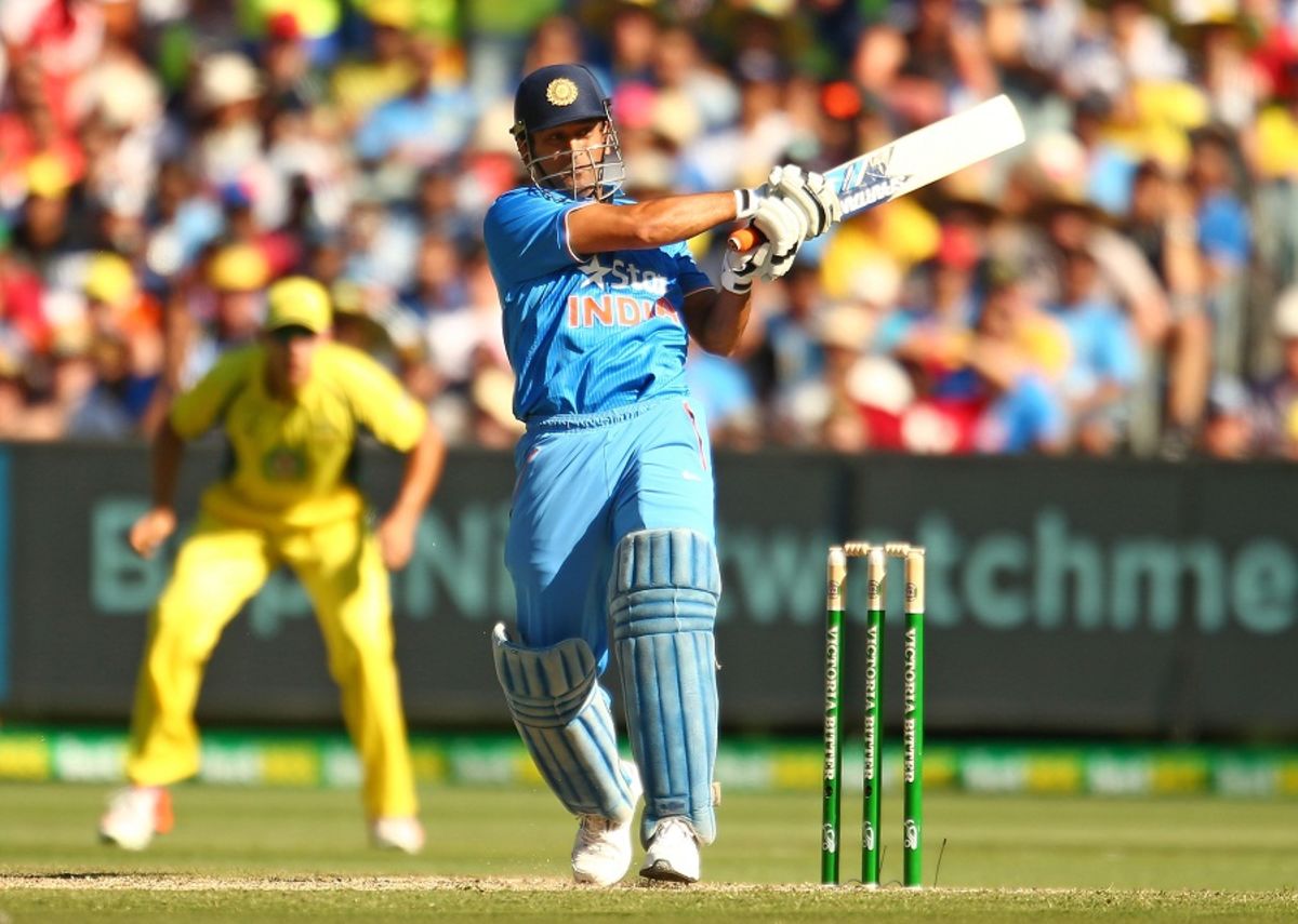 MS Dhoni plays a pull ESPNcricinfo