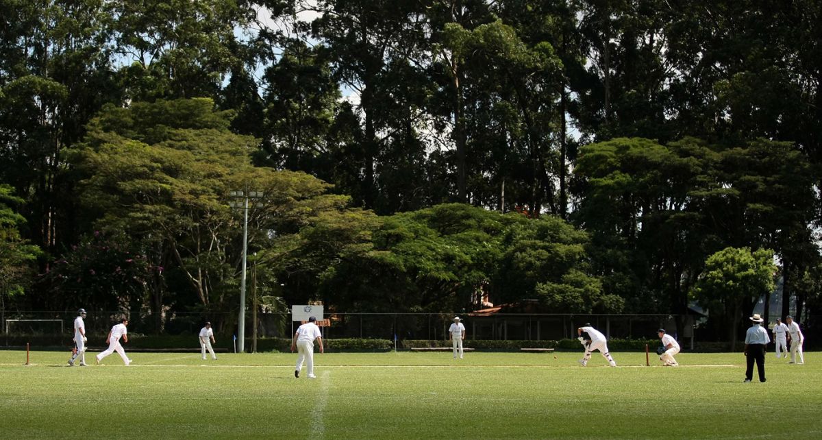 A South American Cricket Championship match is being played at the São  Paulo Athletic Club 