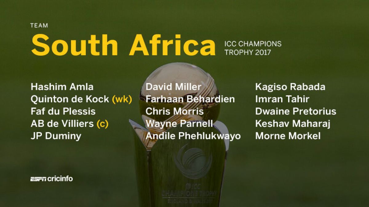 South Africa's Champions Trophy Squad | ESPNcricinfo.com