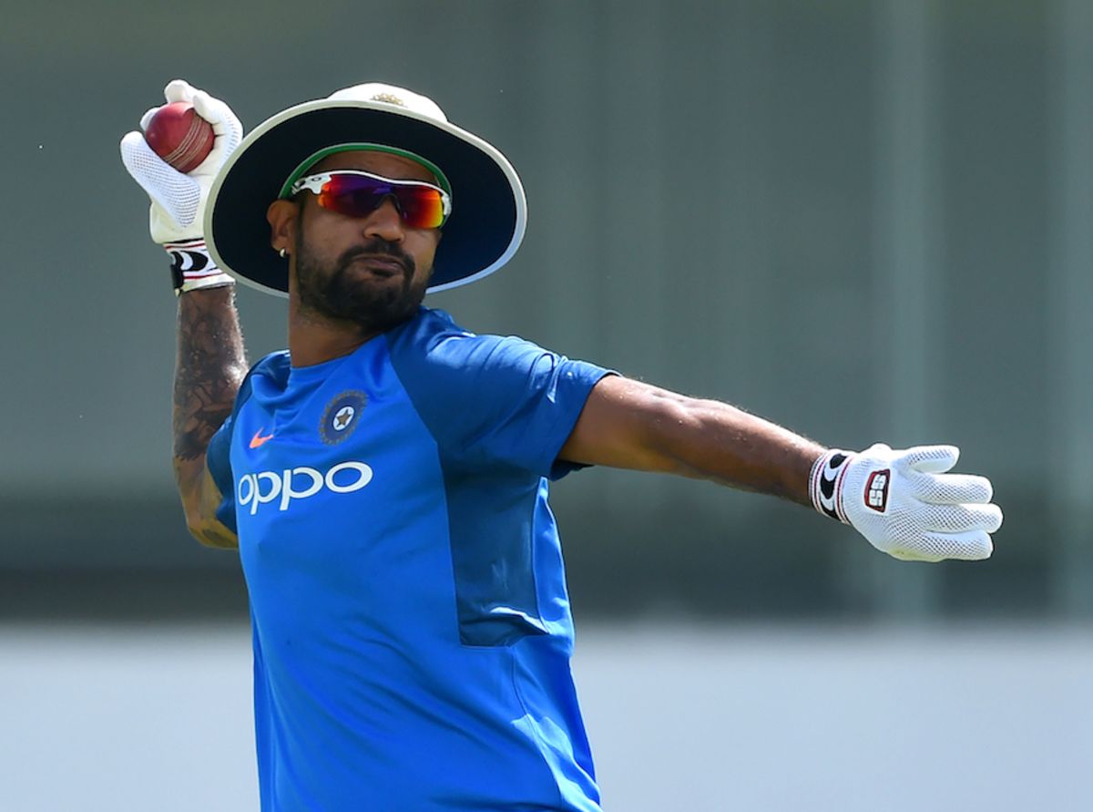 Shikhar Dhawan goes through a fielding drill | ESPNcricinfo.com