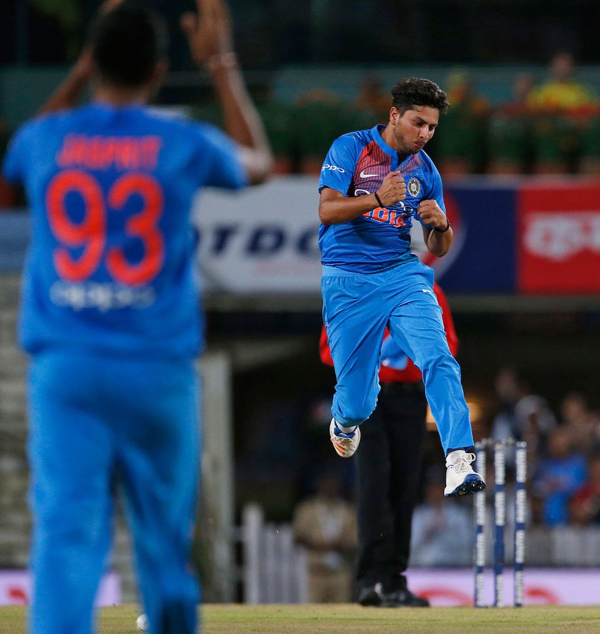 Kuldeep Yadav celebrates after dismissing Aaron Finch | ESPNcricinfo.com